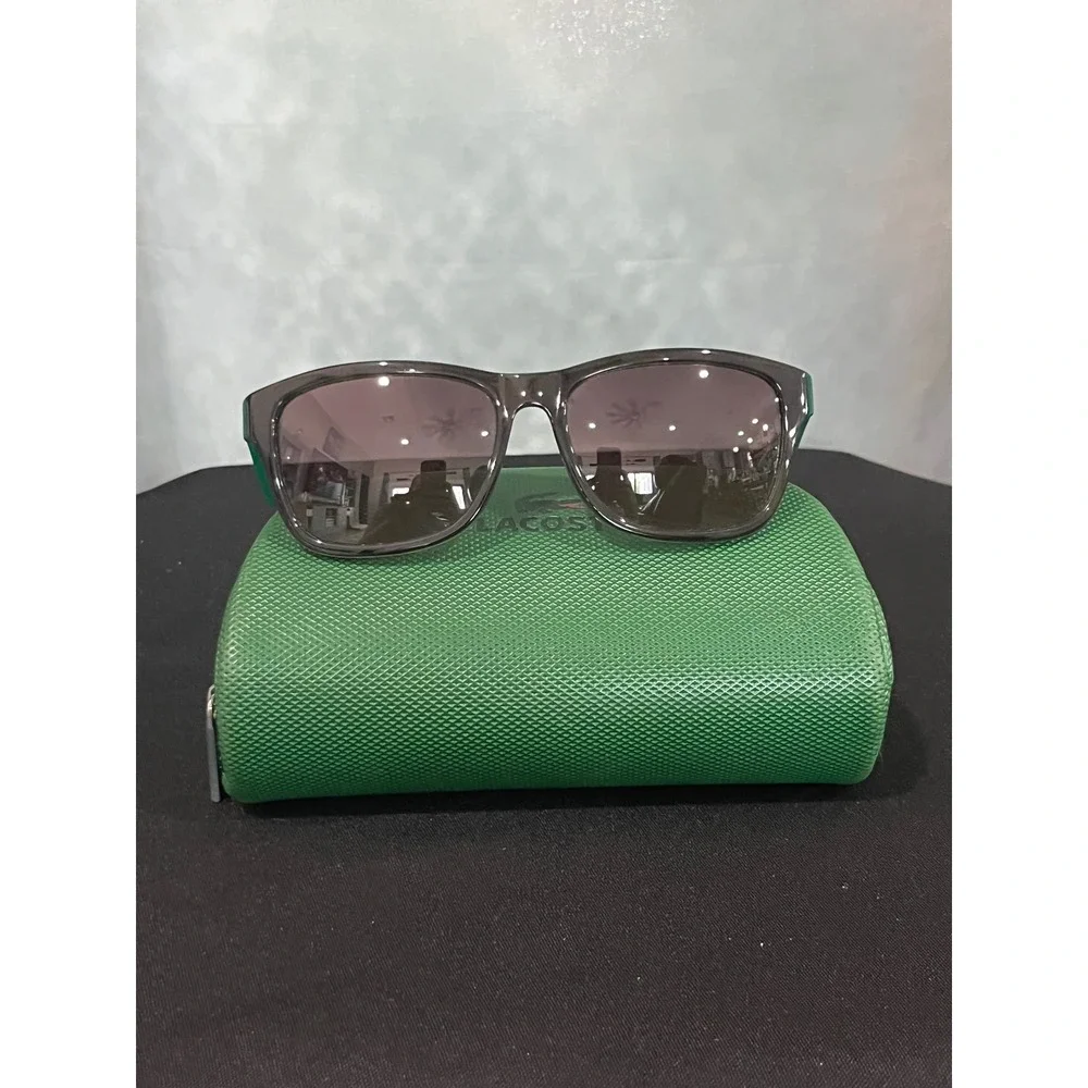 Lacoste L683S 220 Rectangle Sunglasses Green Black Two-Tone with‎ Case